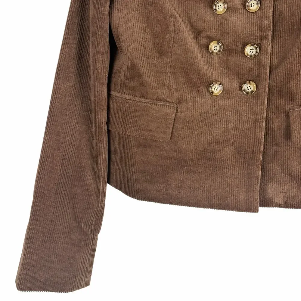 Veronica Beard Bentley Double Breasted Corduroy Jacket Brown Size 2 - Picture 7 of 11